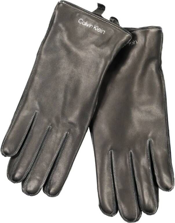 Calvin Klein Zwarte Heren Handschoenen met Contrastdetails Black Heren