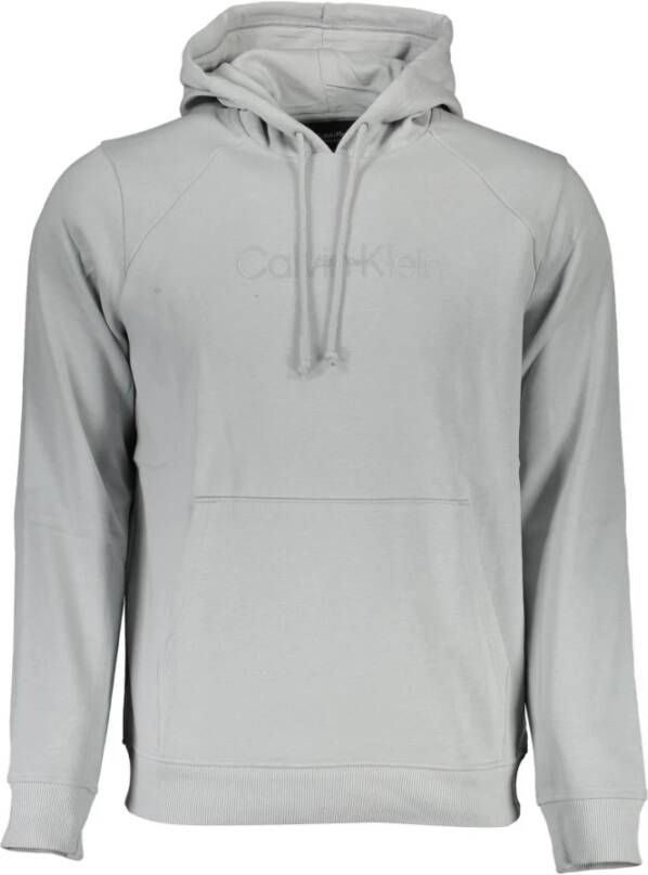 Calvin Klein Grijze Katoenen Hoodie Reflecterende Print Gray Heren
