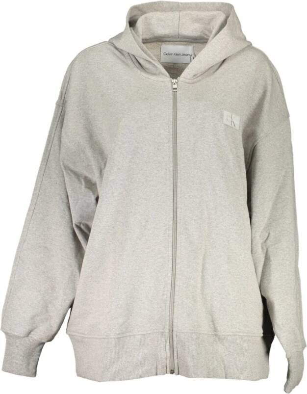 Calvin Klein Grijze Katoenen Hoodie Grijs Heren