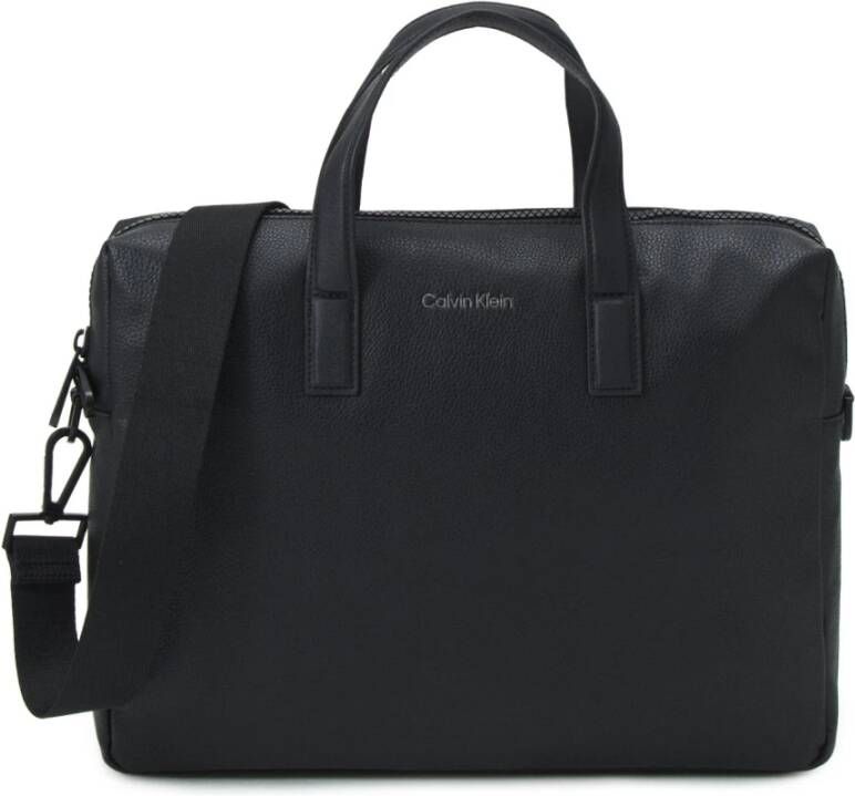Calvin Klein Stijlvolle Laptoptas voor Moderne Mannen Black Heren