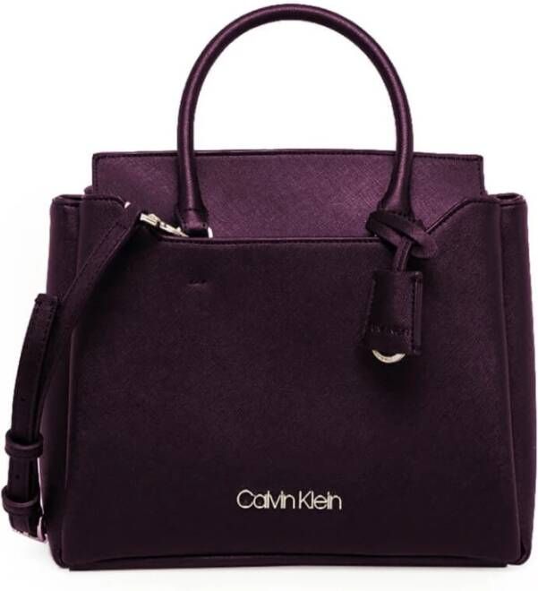 Calvin Klein Paarse Kunstleren Handtas Purple Dames