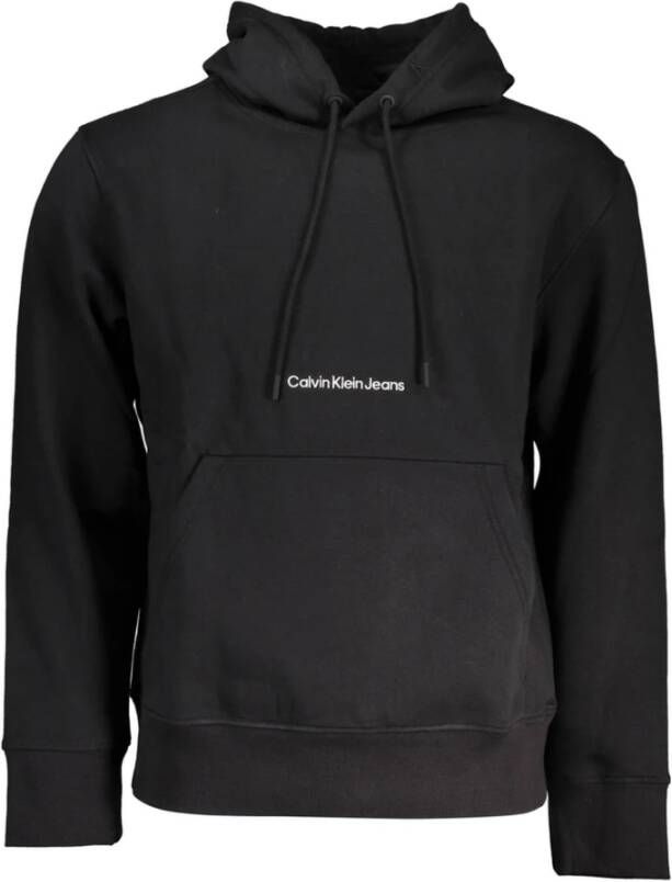 Calvin Klein Heren Hoodie van Fleece met Borduursel Zwart Heren