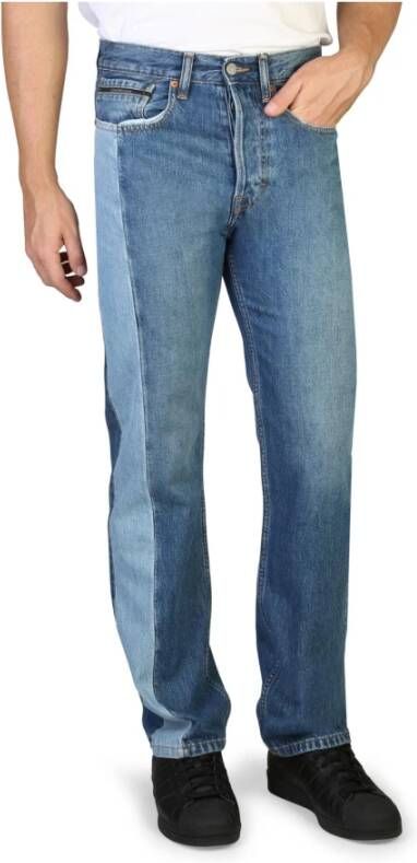 Calvin Klein Heren Regular Fit Katoenen Jeans Blauw Heren
