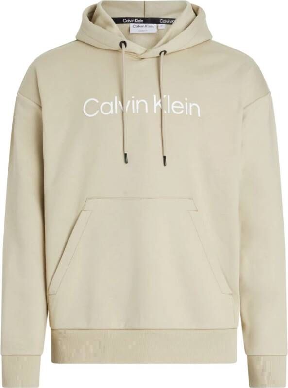 Calvin Klein Heren Sweatshirt met bedrukt logo Beige Heren