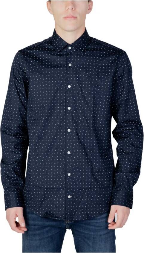 Calvin Klein Blauwe Button-Up Overhemd voor Heren Multicolor Heren