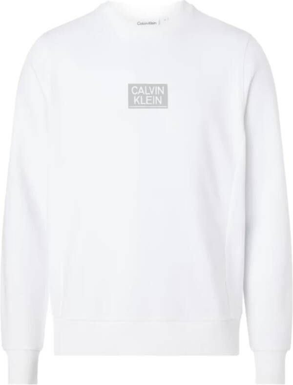 Calvin Klein Heren Wit Gloss Stencil Logo Sweatshirt Wit Heren