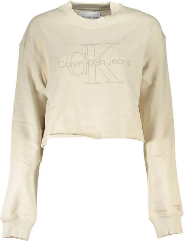 Calvin Klein Hoodie met geborduurd logo Beige Dames