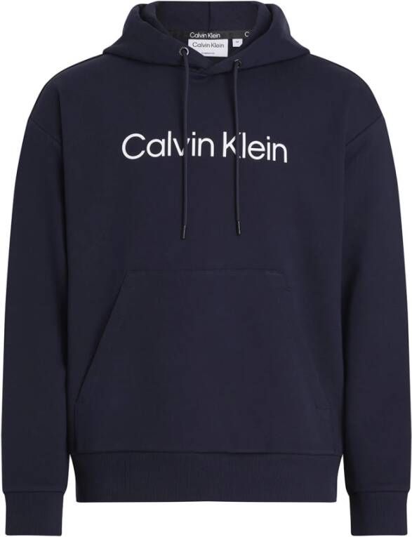 Calvin Klein Blauwe Comfort Hoodie met Logo voor Heren Blauw Heren