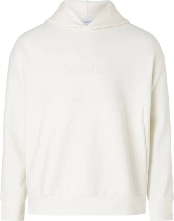 Calvin Klein Comfort Hoodie met Debossed Logo White Heren