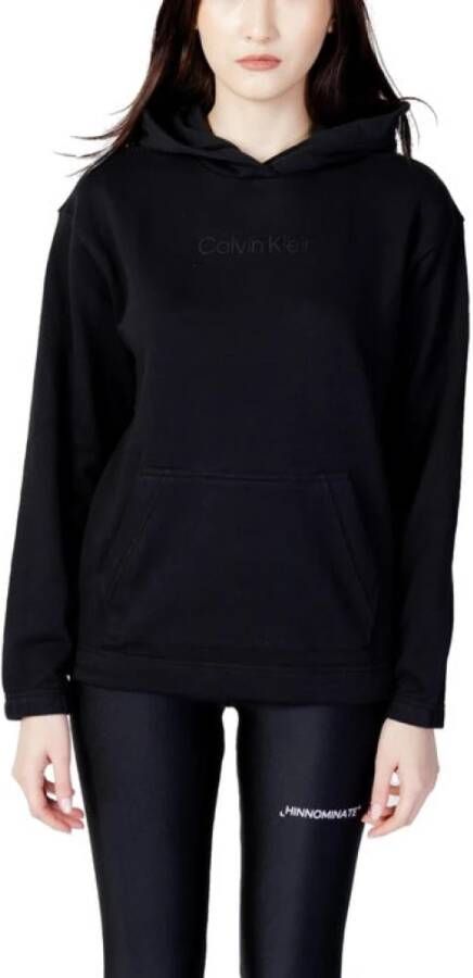 Calvin Klein Zwarte katoenen trui met capuchon Black Dames