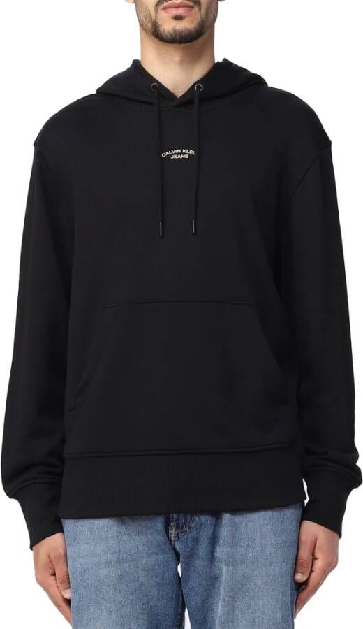 Calvin Klein Overgangs Katoenen Hoodie voor Heren Black Heren