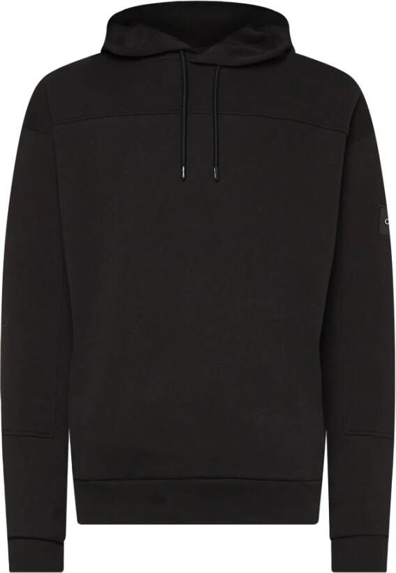 Calvin Klein Katoenmix Sweatshirt met Vaste Capuchon in Effen Kleur Black Heren