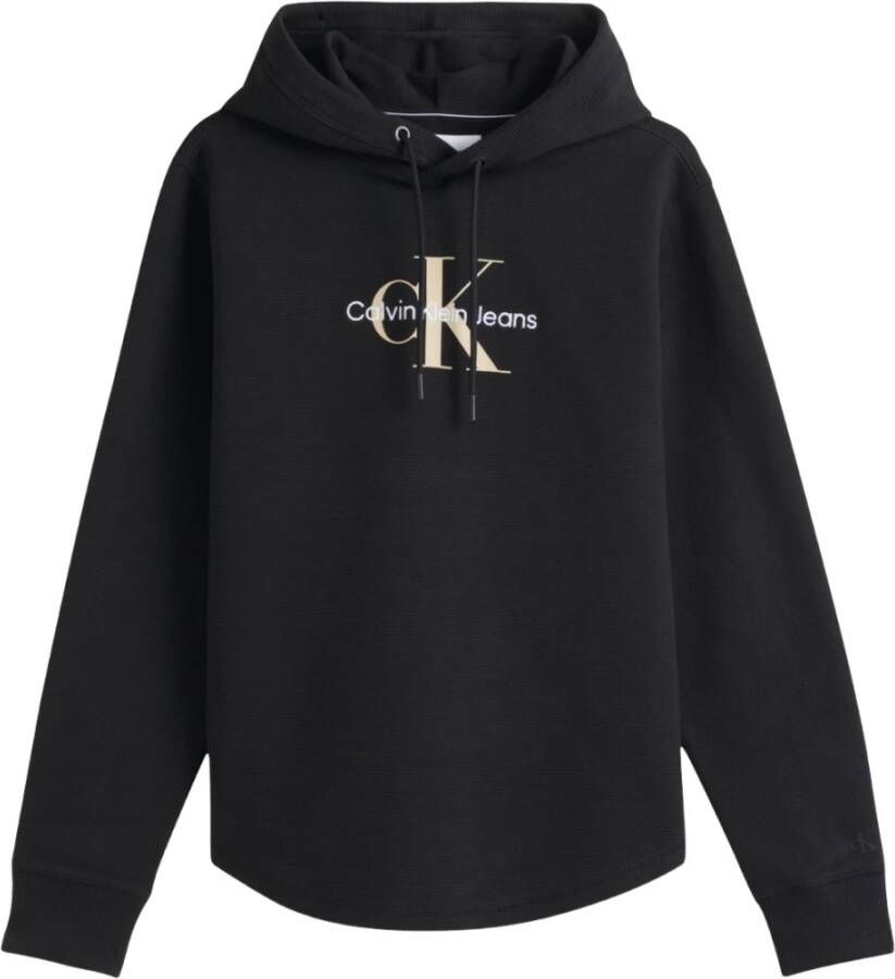 Calvin Klein Hoodie ARCHIVAL MONOLOGO WAFFLE HOODIE met een logo-opschrift op borsthoogte