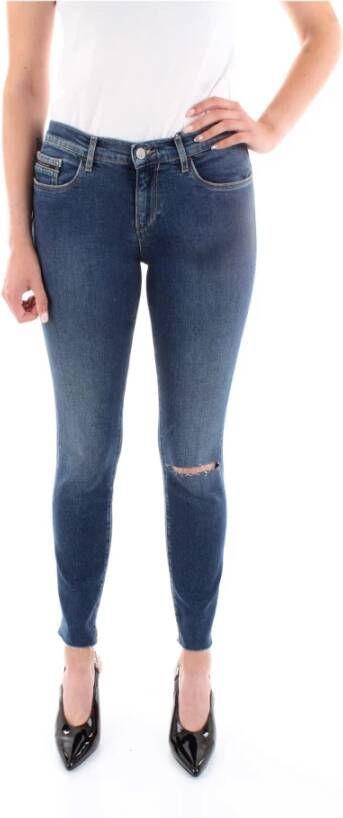 Calvin Klein Faded Border Skinny Fit Jeans Blue Dames