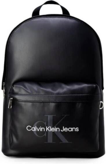 Calvin Klein Jeans Zwarte Heren Rugzak van Eco Leer Black Heren