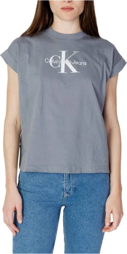 Calvin Klein T-shirt met brede omgeslagen boorden aan de mouwen - Foto 1