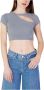 Calvin Klein Jeans Asym uitgesneden gebreide J20J221129Aci Grijs Dames - Thumbnail 3