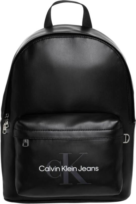 Calvin Klein Jeans Zwarte Heren Rugzak van Eco Leer Black Heren