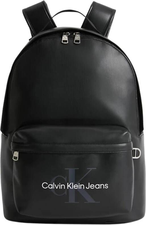 Calvin Klein Jeans Zwarte Heren Rugzak van Eco Leer Black Heren