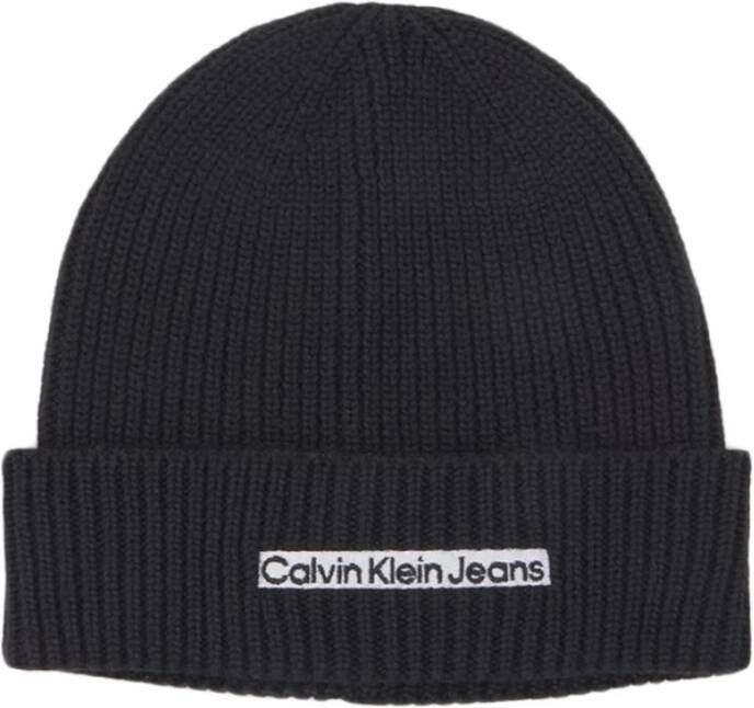 Calvin Klein Jeans Zwarte Jeans Hoeden met Geborduurd Logo Black Heren
