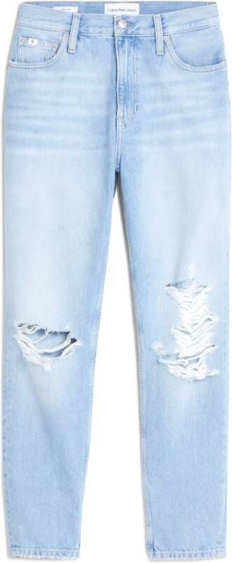 Calvin Klein Dames Gewassen 5-Pocket Jeans met Versleten Effect Blauw Dames - Foto 6