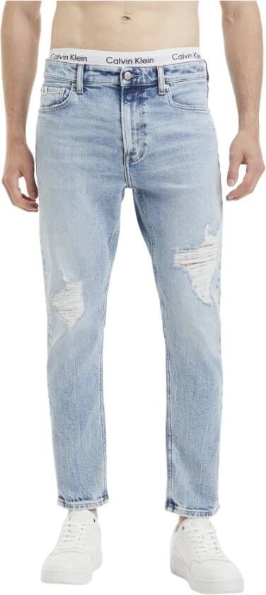 Calvin Klein Lichtblauwe jeans voor heren 5-pocket dad jeans Blauw Heren