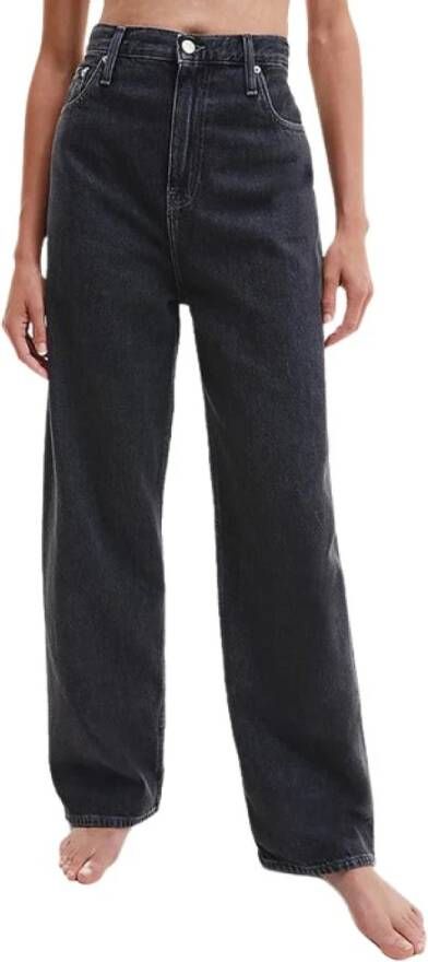 Calvin Klein Jeans Grijze Dames Jeans met Rits en Knopen Gray Dames