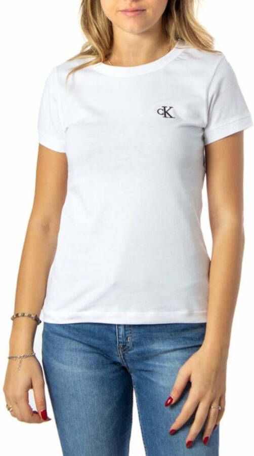 Calvin Klein T-shirt CK EMBROIDERY SLIM TEE met geborduurd ck-logo op borsthoogte - Foto 2
