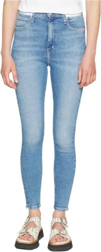 Calvin Klein Jeans Dames Blauwe Jeans Ritssluiting en Knoopsluiting Blauw Dames