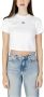 Calvin Klein Jeans Witte effen T-shirt voor vrouwen White Dames - Thumbnail 2