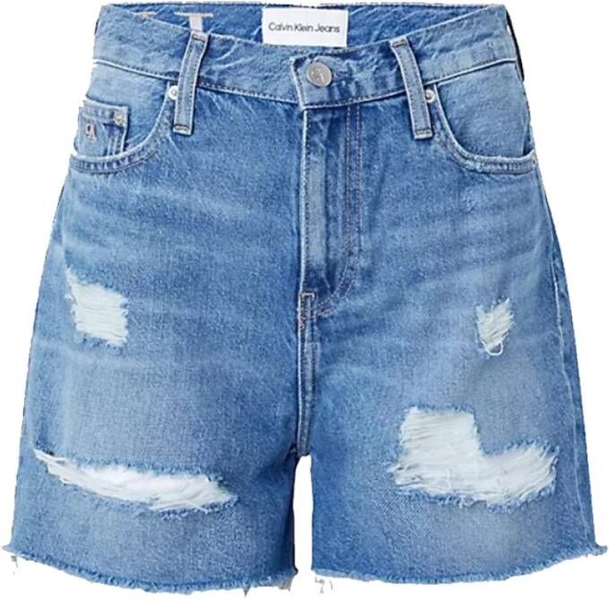Calvin Klein Jeans Denim Shorts Blauw Dames