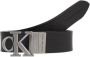 Calvin Klein Jeans Gestructureerde Leren Riem Herfst Winter Collectie Zwart Dames - Thumbnail 1