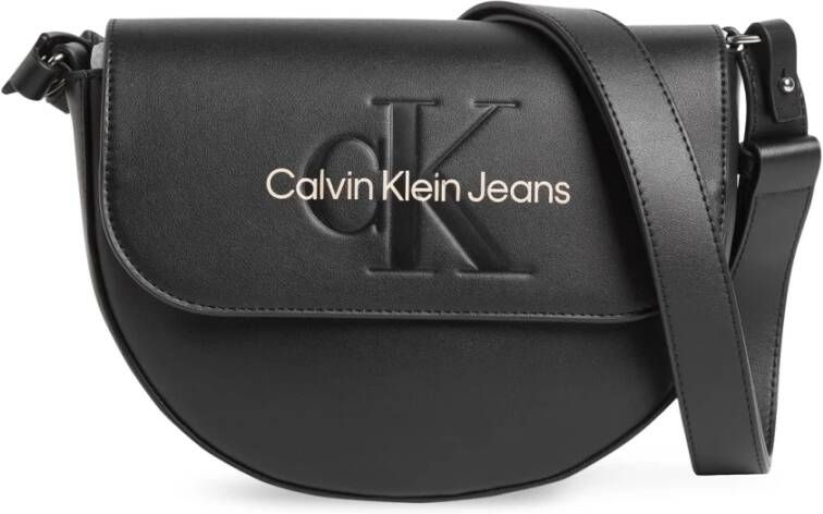 Calvin Klein Jeans Gevormde Saddle Bag22 Zwart Dames