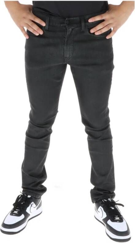 Calvin Klein Jeans Zwarte Heren Jeans Ritssluiting en Knoopsluiting Black Heren