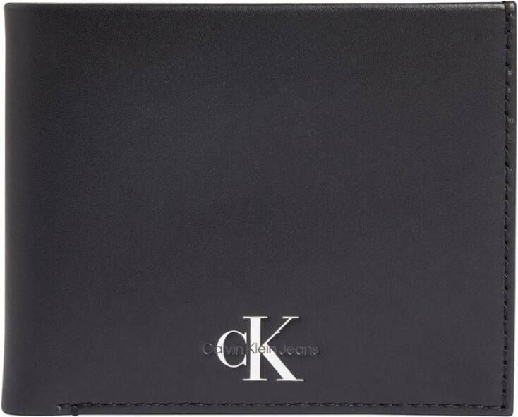Calvin Klein Jeans Zwarte Monogram Soft Wallets Black Heren