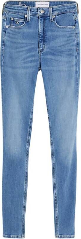 Calvin Klein Skinny Jeans met Logo Detail van Gerecycled Katoen Blauw Dames