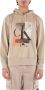 Calvin Klein Jeans Beige Katoenen Sweatshirt met Capuchon en Logo Print Beige Heren - Thumbnail 1