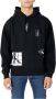 Calvin Klein Geborstelde Katoenen Sweater met Capuchon Zwart Heren - Thumbnail 1