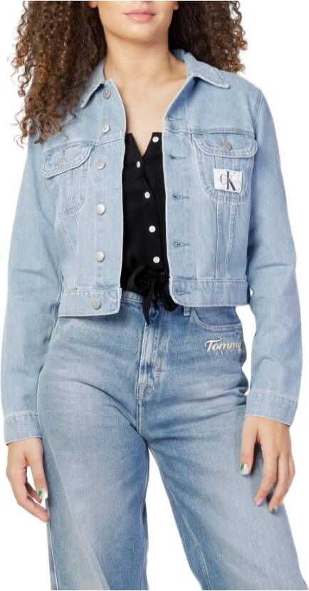 Calvin Klein Jeans Kort jeansjack met labelpatch