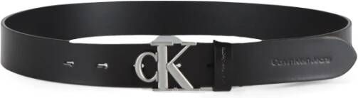 Calvin Klein Jeans Leren Riem met logo gesp Black Dames