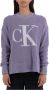 Calvin Klein Jeans Dames Gebreide Trui met Print voor Herfst Winter Purple Dames - Thumbnail 12