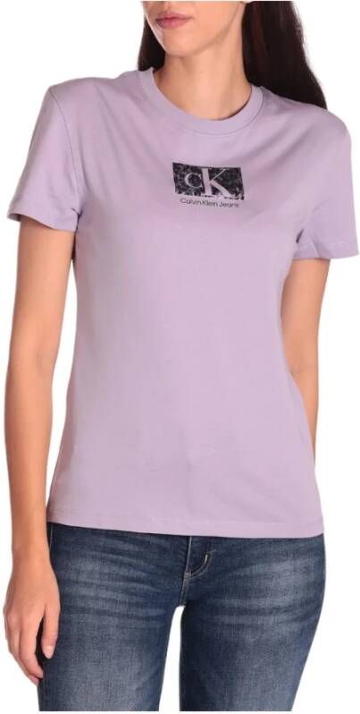 Calvin Klein Jeans Lila T-shirts en Polos met Logo Print Paars Dames