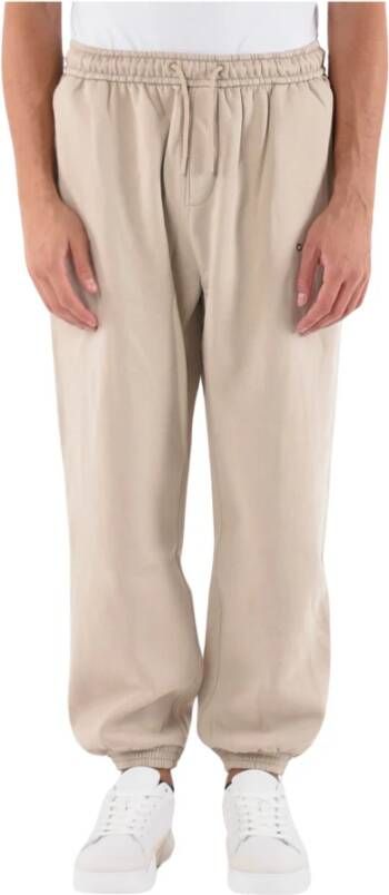 Calvin Klein Jeans Logo Sweatpants met relaxte pasvorm Beige Heren