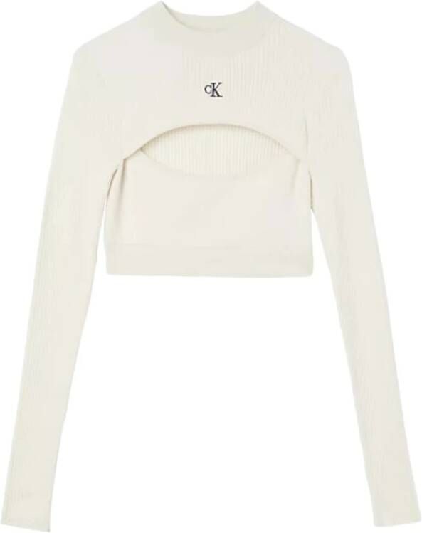 Calvin Klein Jeans CUT OUT Neckline SWE J20J220446Beh Beige Dames