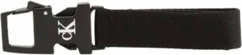 Calvin Klein Stijlvolle sleutelhanger met synthetisch materiaal en metalen sluiting Black Heren