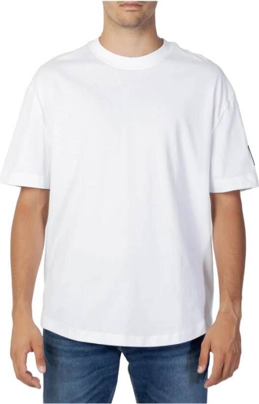 Calvin Klein Jeans Witte Katoenen T-shirt voor Heren White Heren