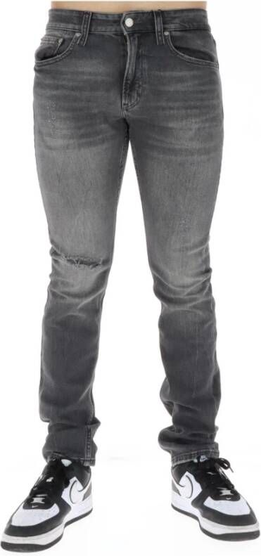 Calvin Klein Jeans Grijze Heren Jeans met Ritssluiting en Knoopsluiting Gray Heren