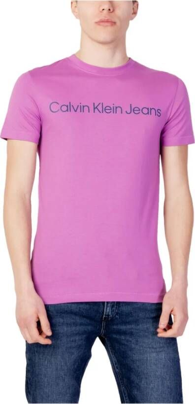 Calvin Klein Jeans Men's T-shirt Paars Heren