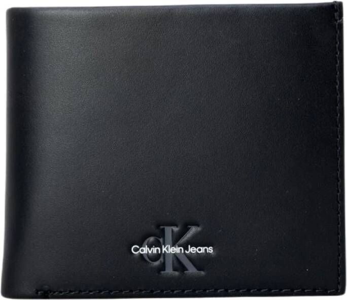 Calvin Klein Zwarte portemonnee met kaartsleuven en muntvakje Black Heren