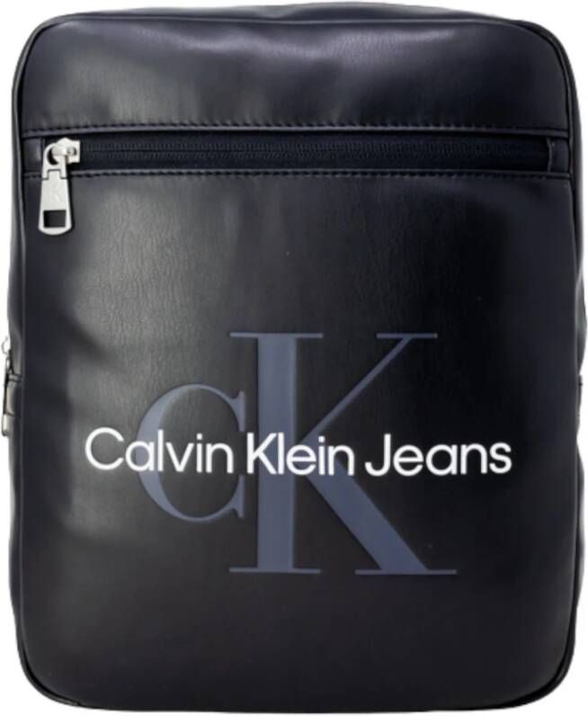 Calvin Klein Jeans Verstelbare Crossbody Tas Effen Patroon Black Heren
